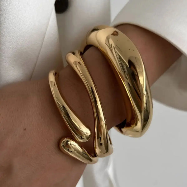 DIEZI Vintage Metal Cuff Bracelet – Unisex Punk Style Jewelry